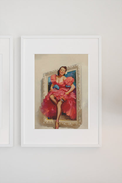 Stepping Out by Gil Elvgren, pin-up poster — gallery wall