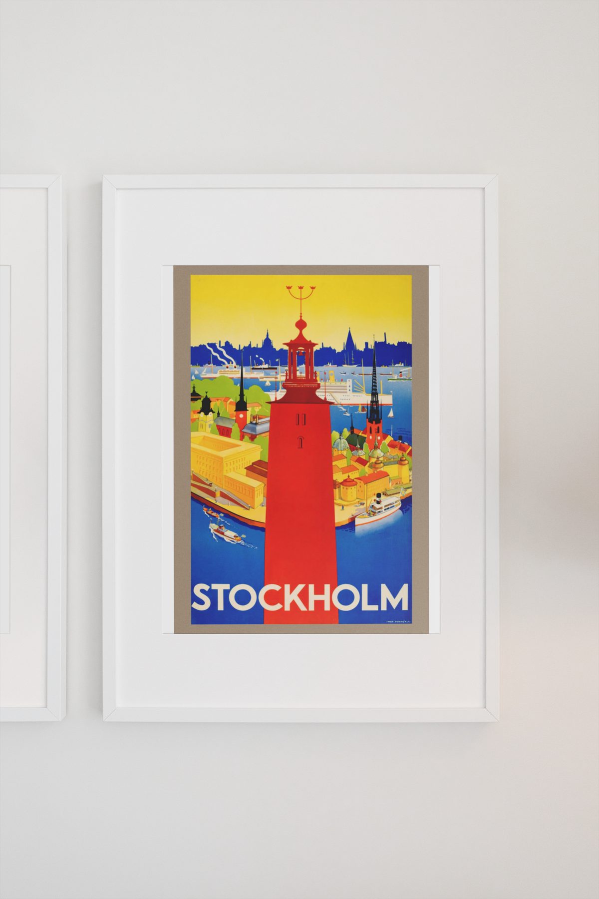 Stockholm Sweden poster on a light wall