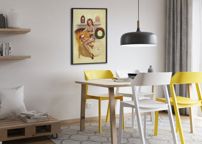 Stocking Stuffer by Gil Elvgren, pin-up poster — dining room