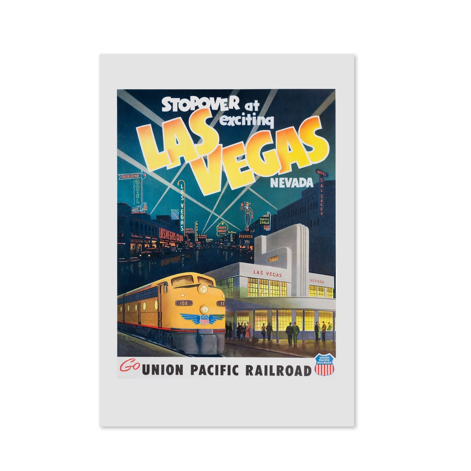 Exciting Las Vegas Union Pacific poster print