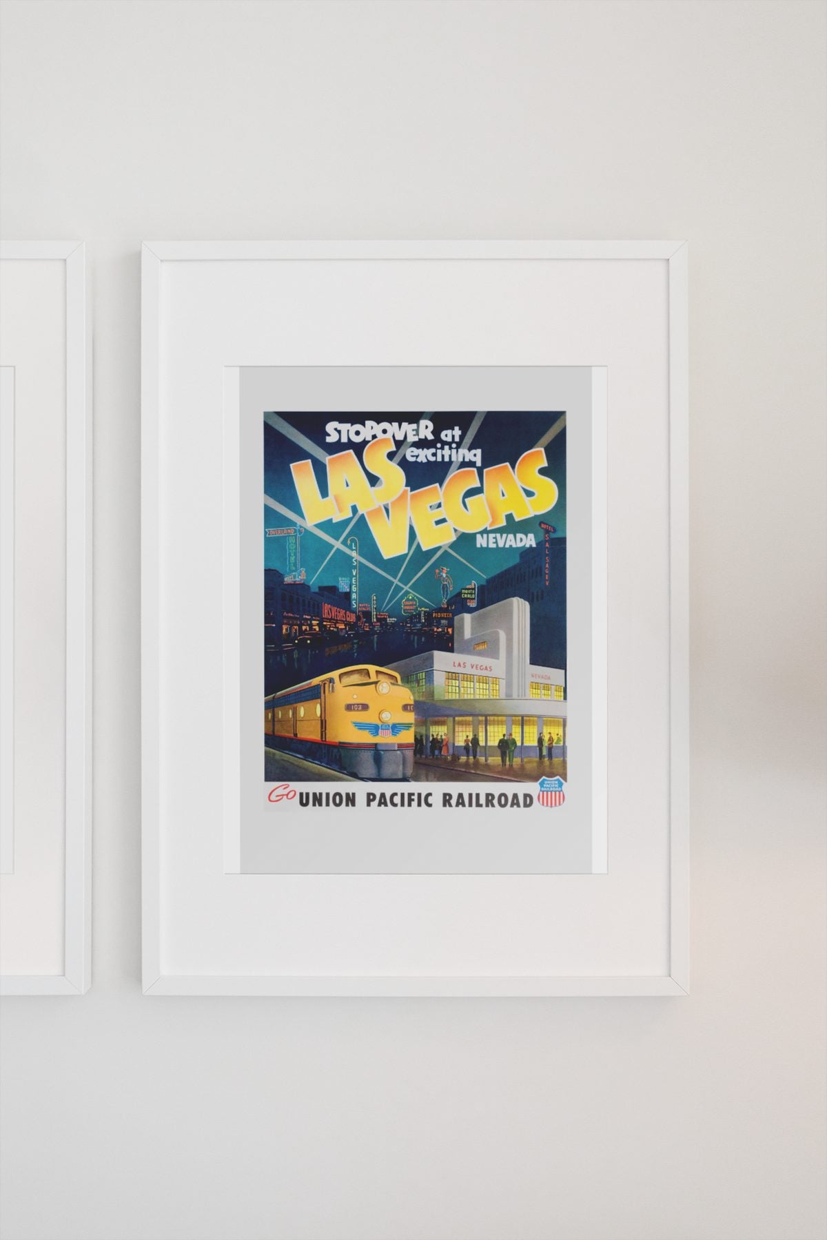 Exciting Las Vegas Union Pacific poster on a light wall