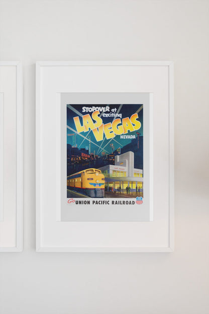 Exciting Las Vegas Union Pacific poster on a light wall
