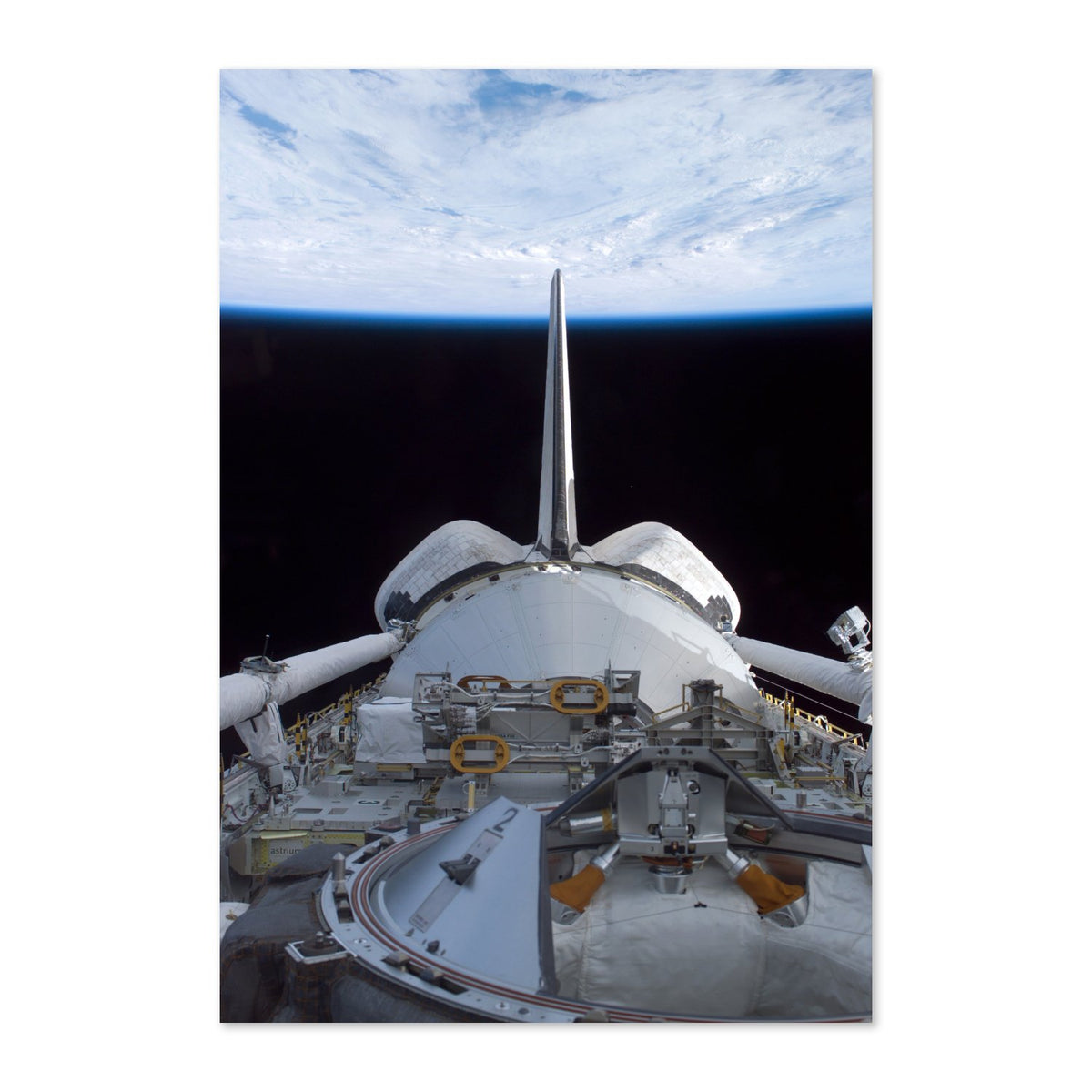 STS-123 Space Shuttle leaving the ISS poster print