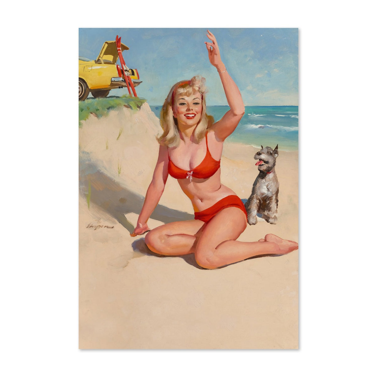 Summer Fun by Gil Elvgren, pin-up poster — framed print