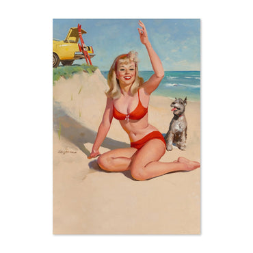 Summer Fun by Gil Elvgren, pin-up poster — framed print