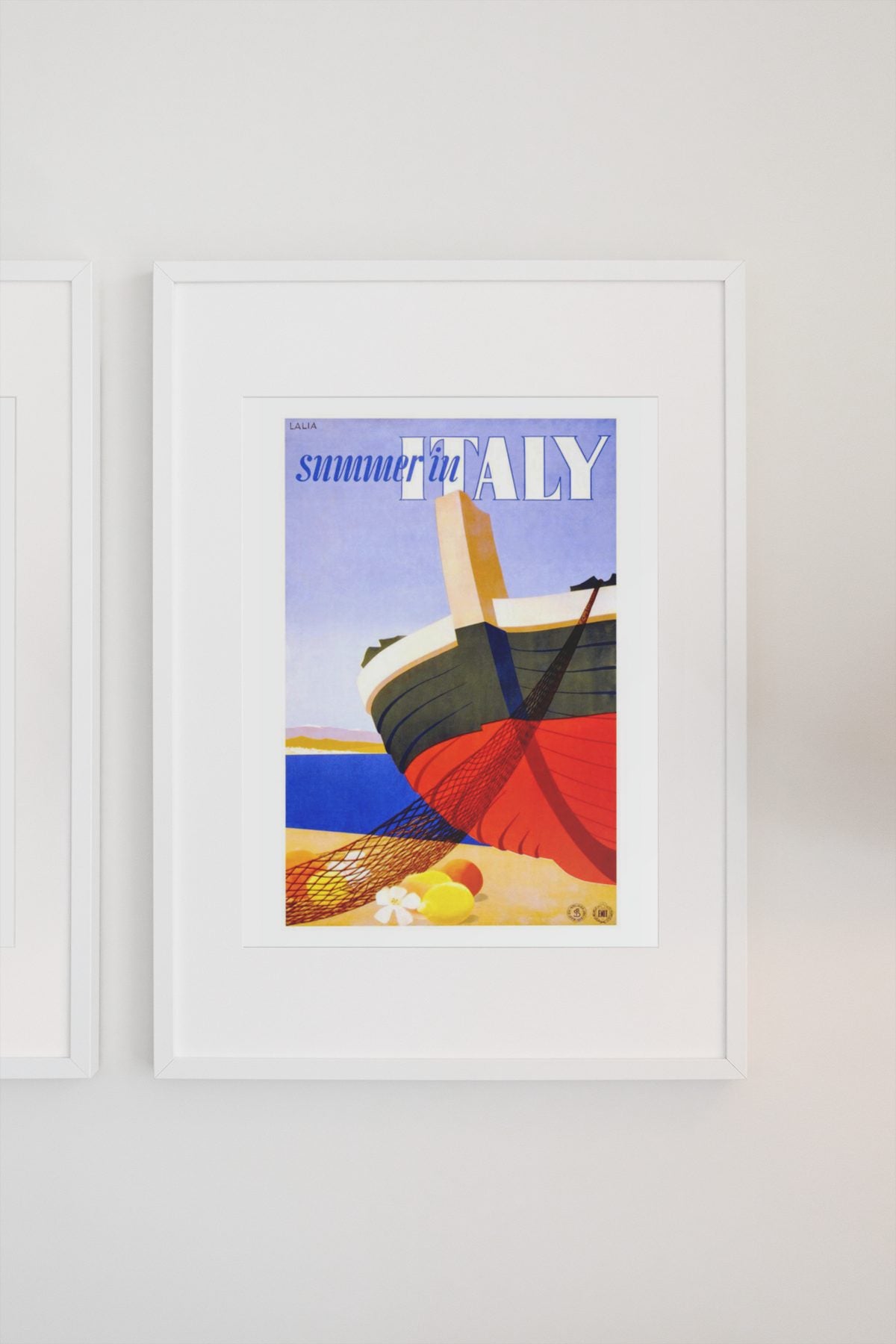 Summer in Italy poster on a light wall
