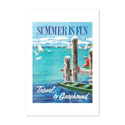 Summer is Fun Greyhound poster print