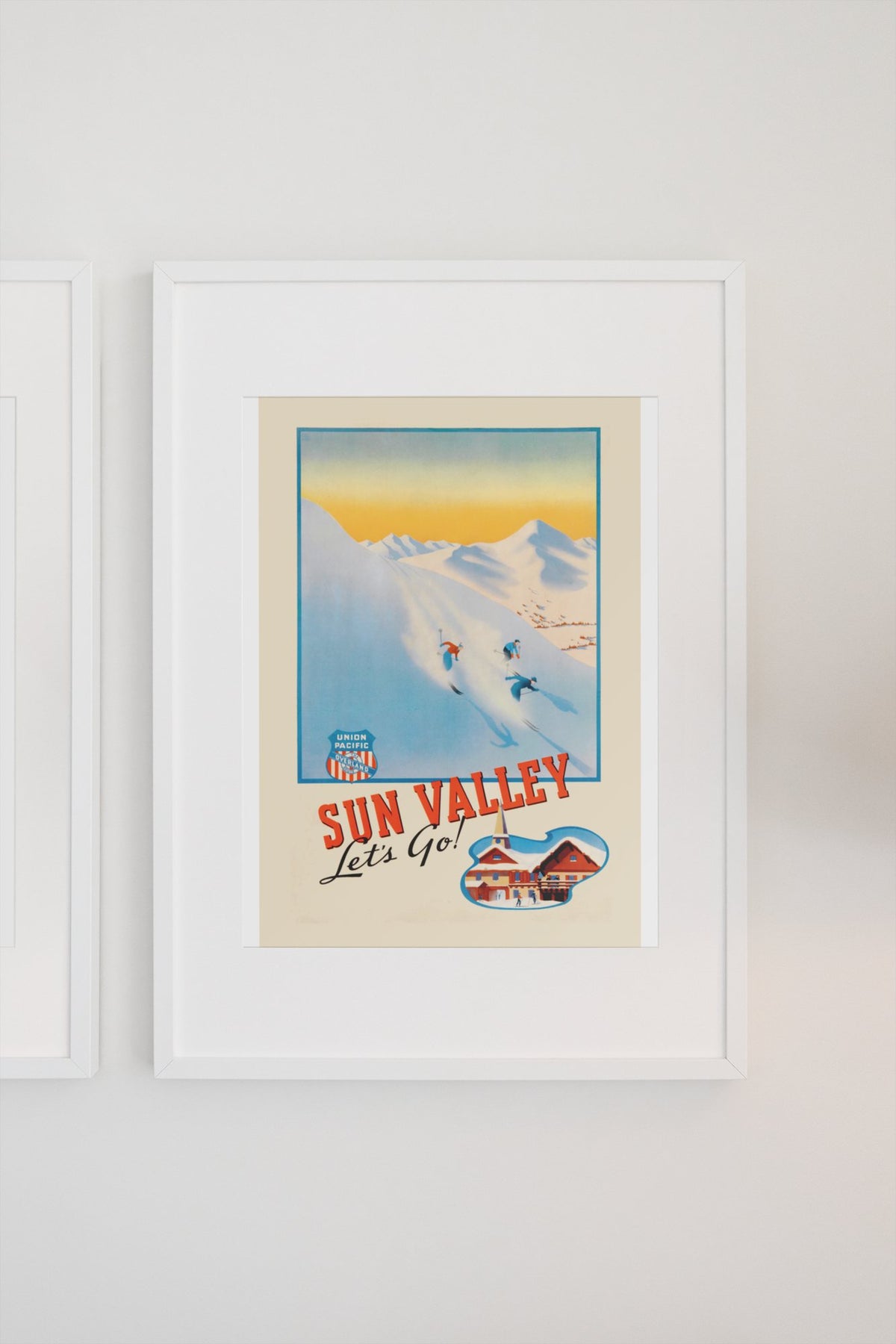 Sun Valley Union Pacific poster on a light wall