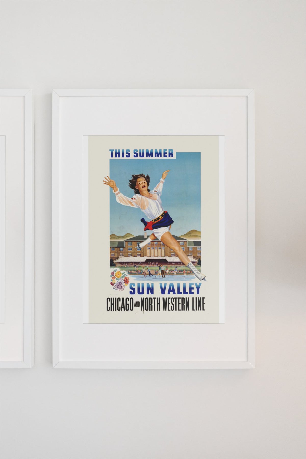 Sun Valley Ice Skating poster on a light wall