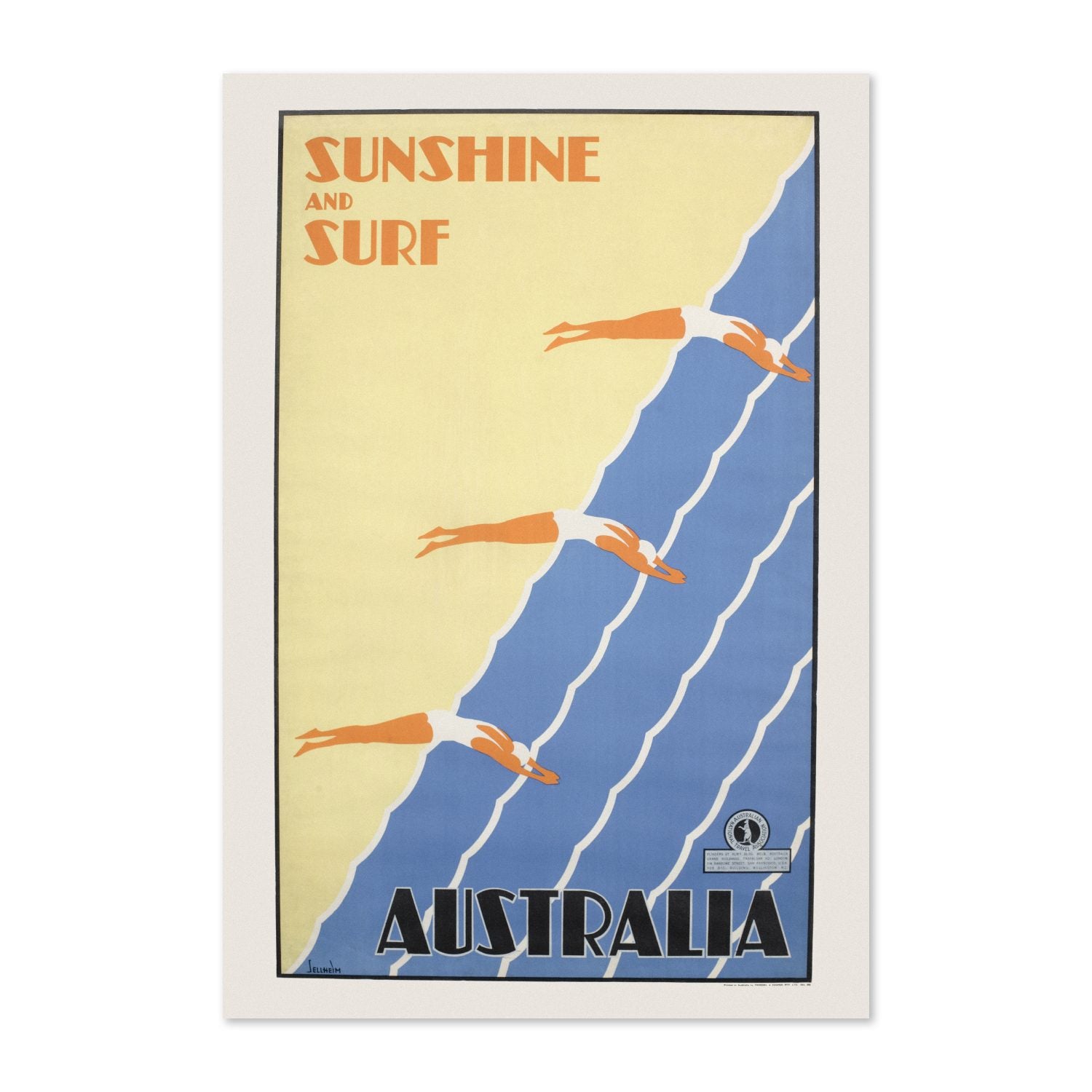 Sunshine and Surf Australia poster print