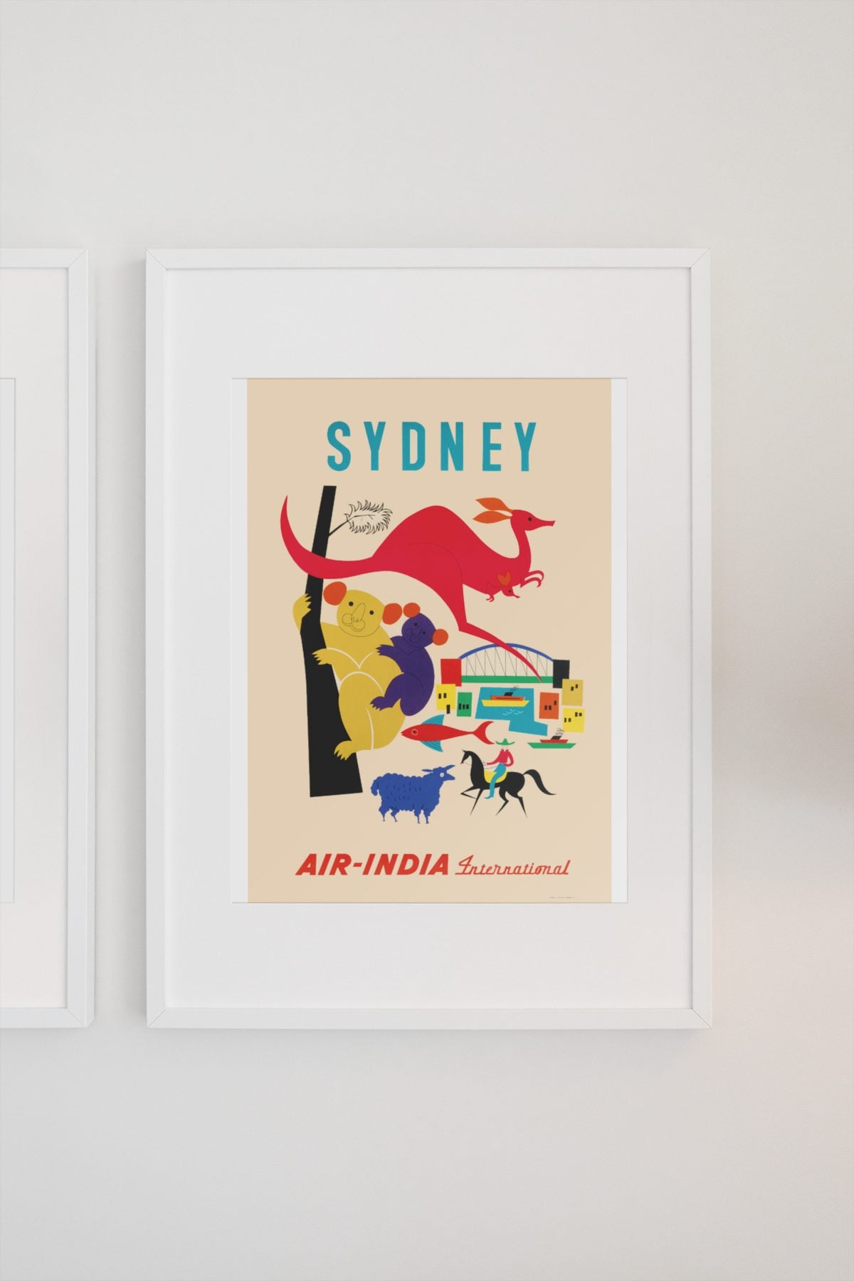 Sydney Air India poster on a light wall