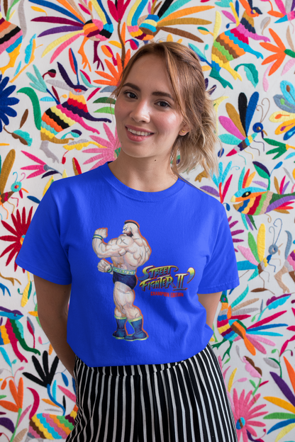 Street Fighter II Champions Edition | Zangief Key Art Premium Unisex T-shirt