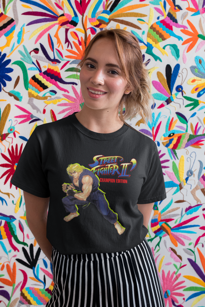 Street Fighter II Champions Edition | Ken Master Key Art Premium Unisex T-shirt