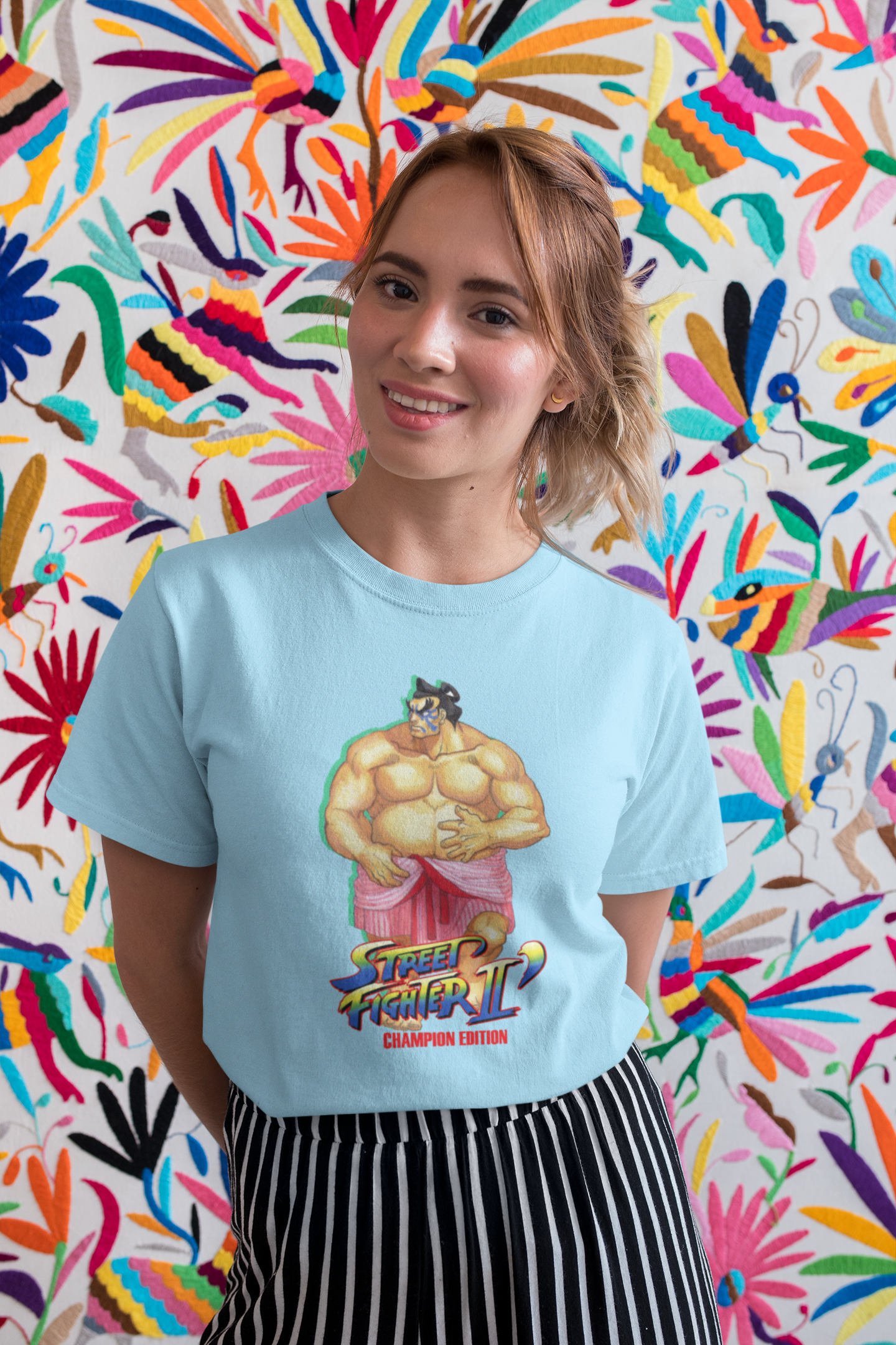 Street Fighter II Champions Edition | E.Honda Key Art Premium Unisex T-shirt