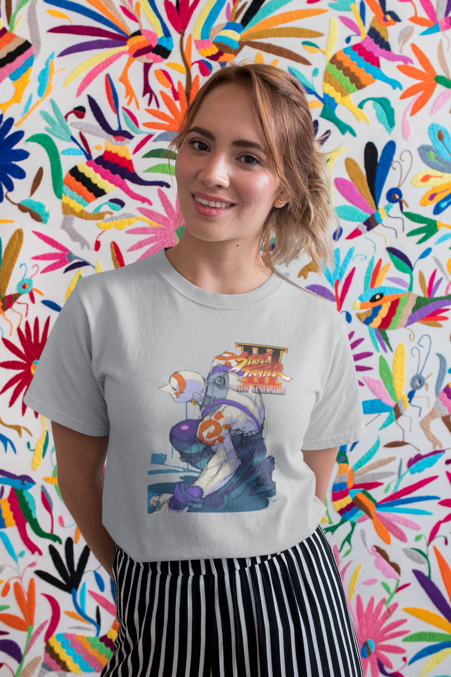 Street Fighter III New Generation | Necro Key Art Premium Unisex T-shirt