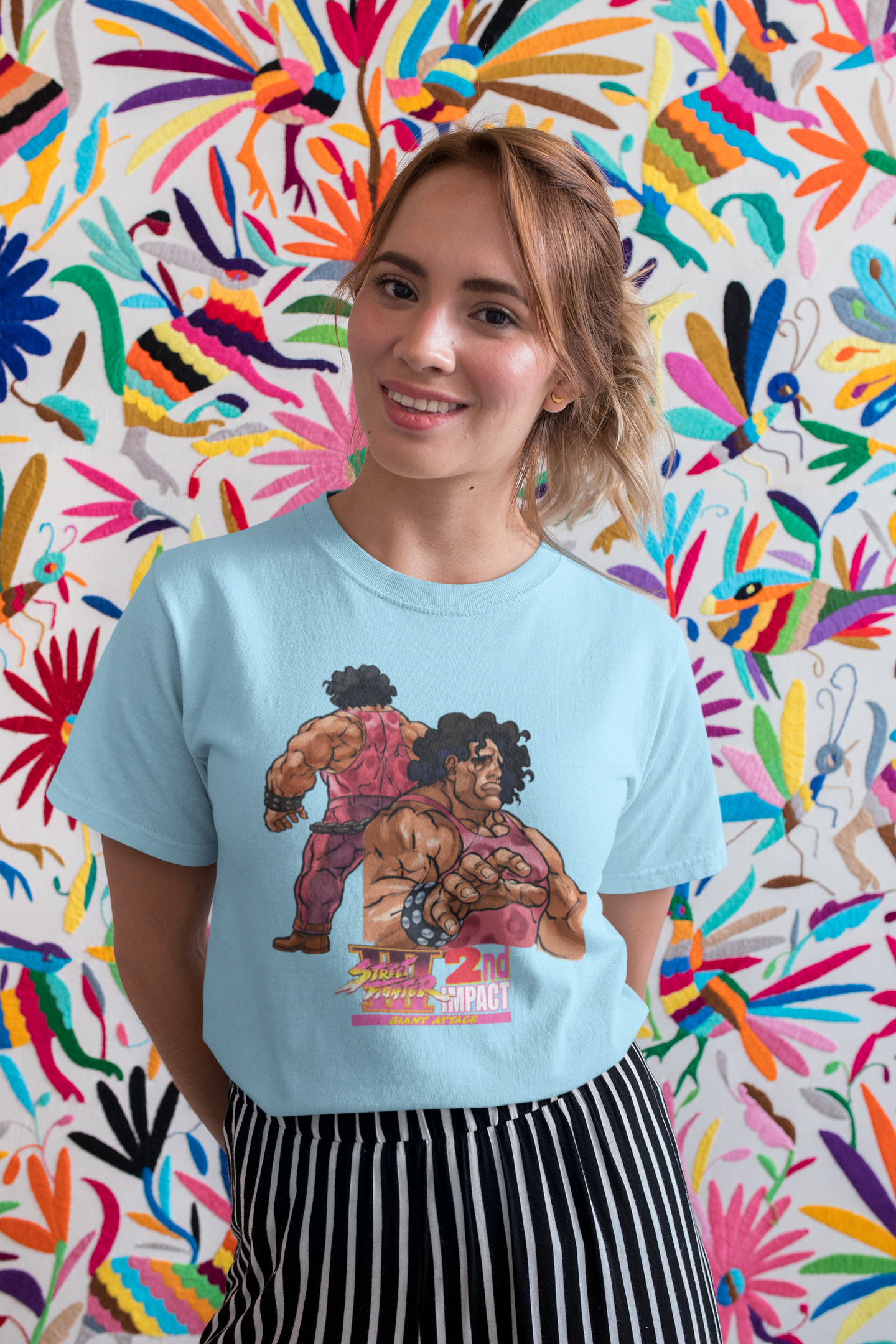 Street Fighter III 2nd Impact Giant Attack | Hugo Key Art Premium Unisex T-shirt