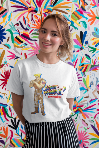Street Fighter II Champions Edition | Guile Key Art Premium Unisex T-shirt