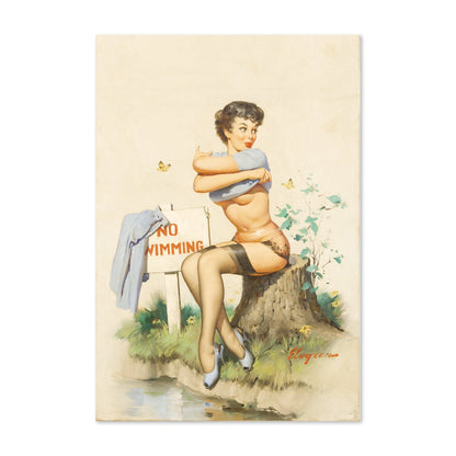 Taking a Chance by Gil Elvgren, pin-up poster — framed print