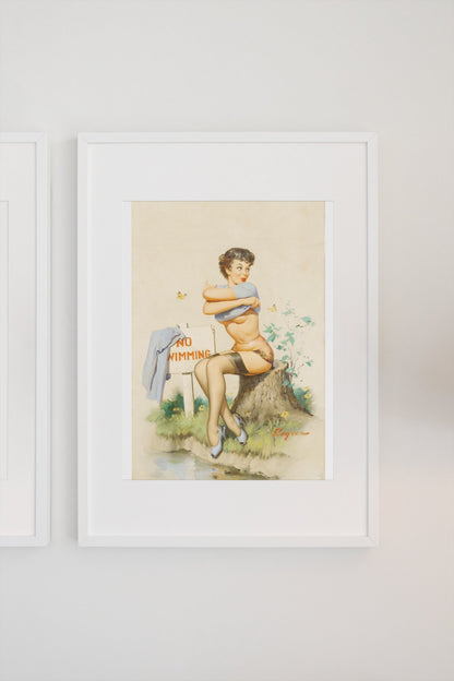 Taking a Chance by Gil Elvgren, pin-up poster — gallery wall