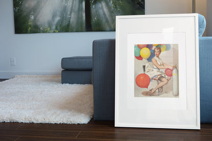 Taking Off by Gil Elvgren, pin-up poster — living room wall
