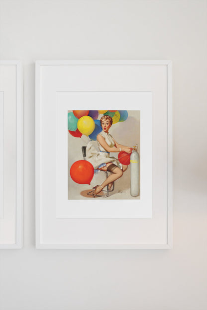 Taking Off by Gil Elvgren, pin-up poster — gallery wall
