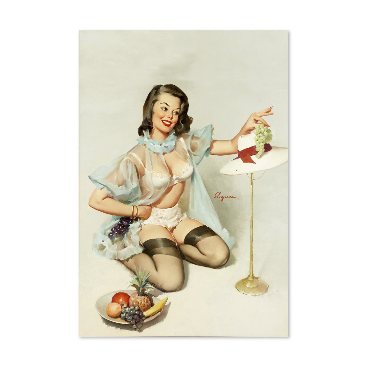 Tasteful Design by Gil Elvgren, pin-up poster — framed print