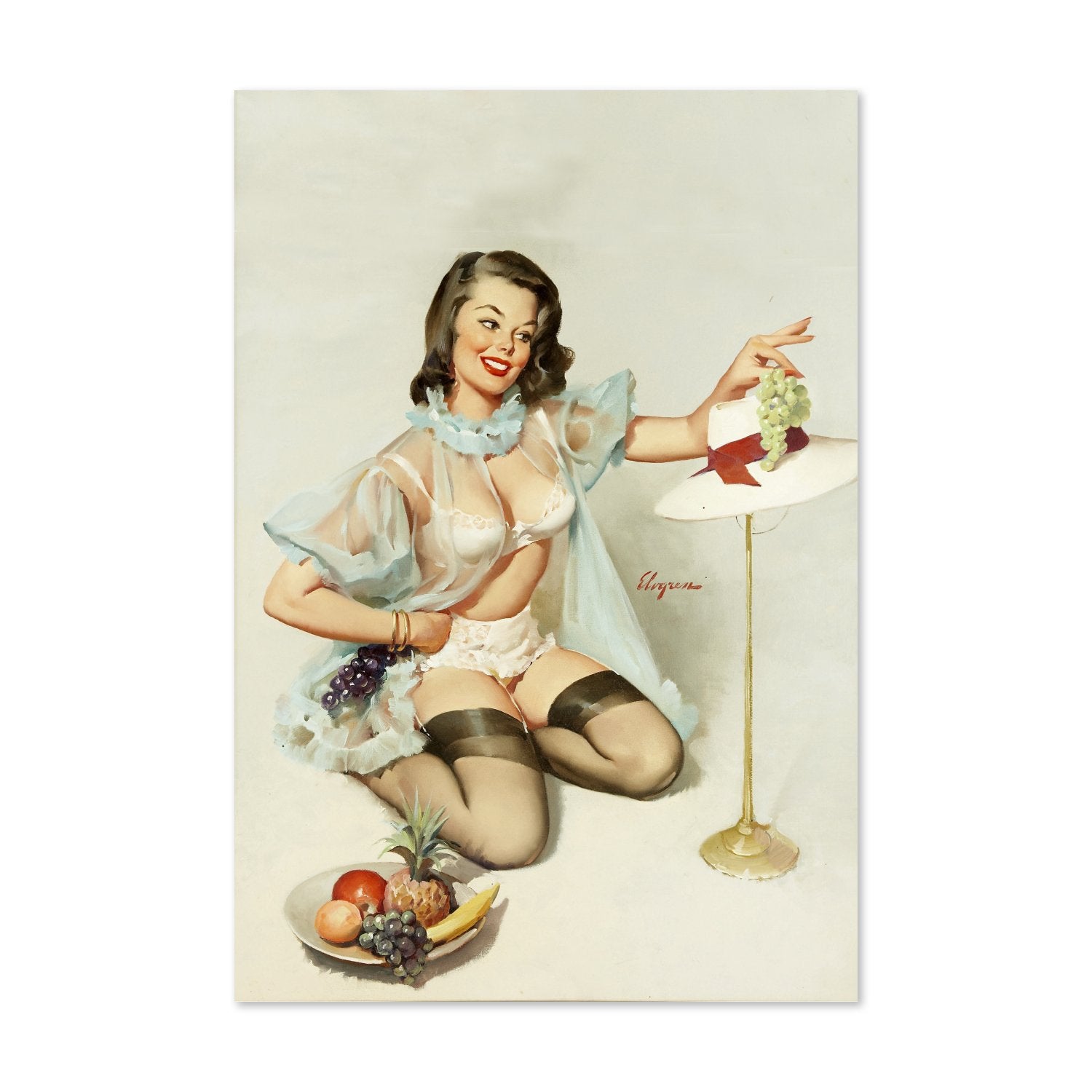 Tasteful Design by Gil Elvgren, pin-up poster — framed print