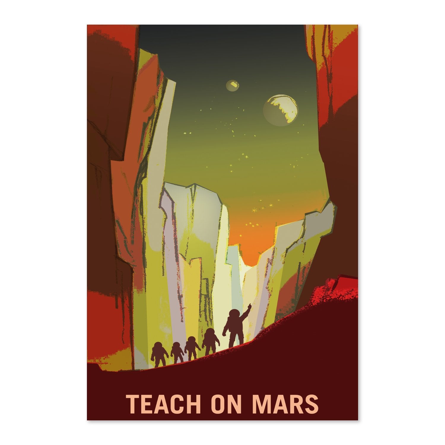 Teach on Mars poster print
