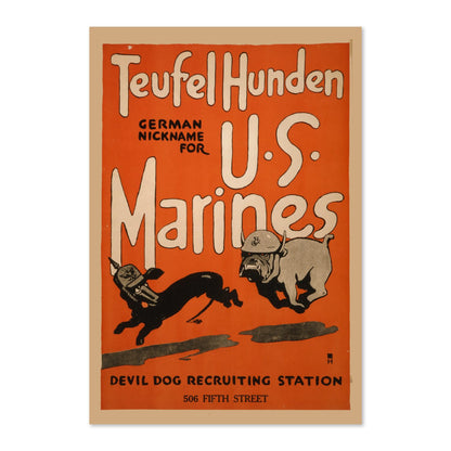 Teufel Hunden Devil Dog US Marines poster print