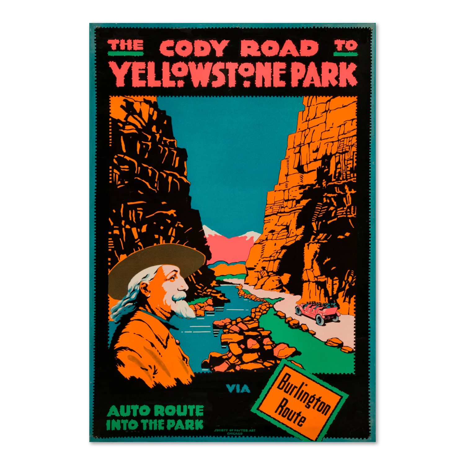 Cody Road to Yellowstone poster print