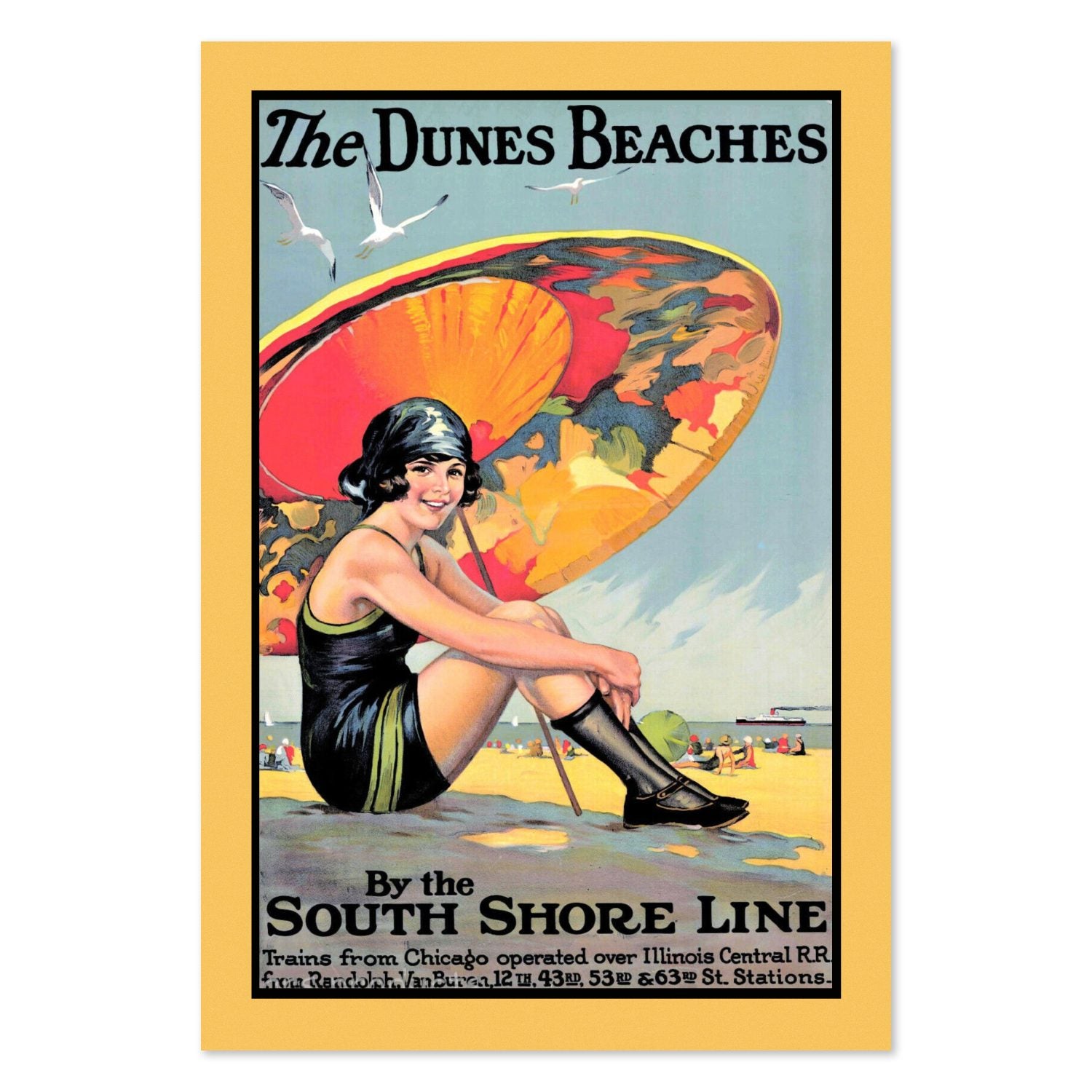 Dunes Beaches South Shore Line poster print