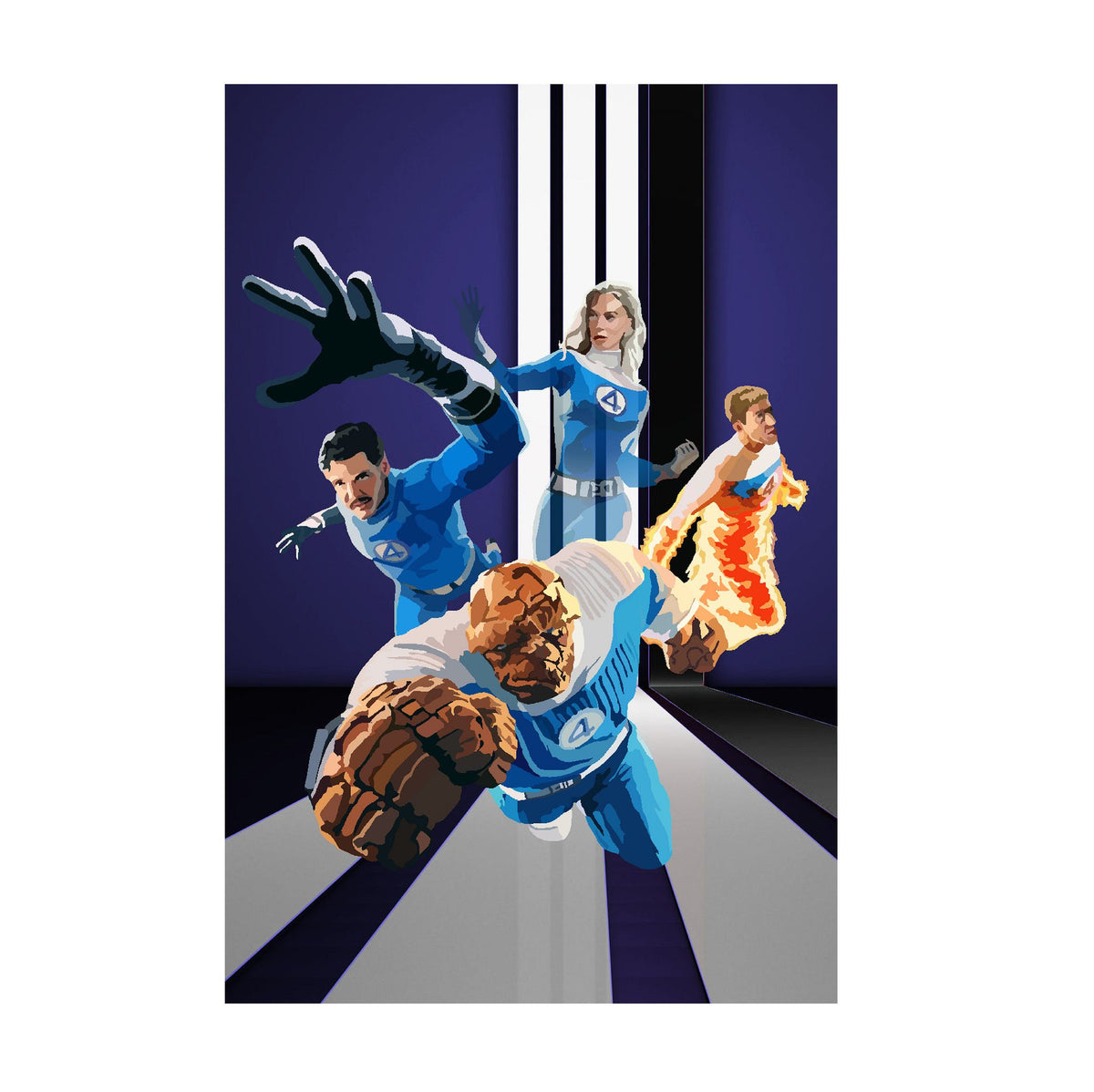 The Fantastic Four: First Steps (2025) Movie Retro Art poster print