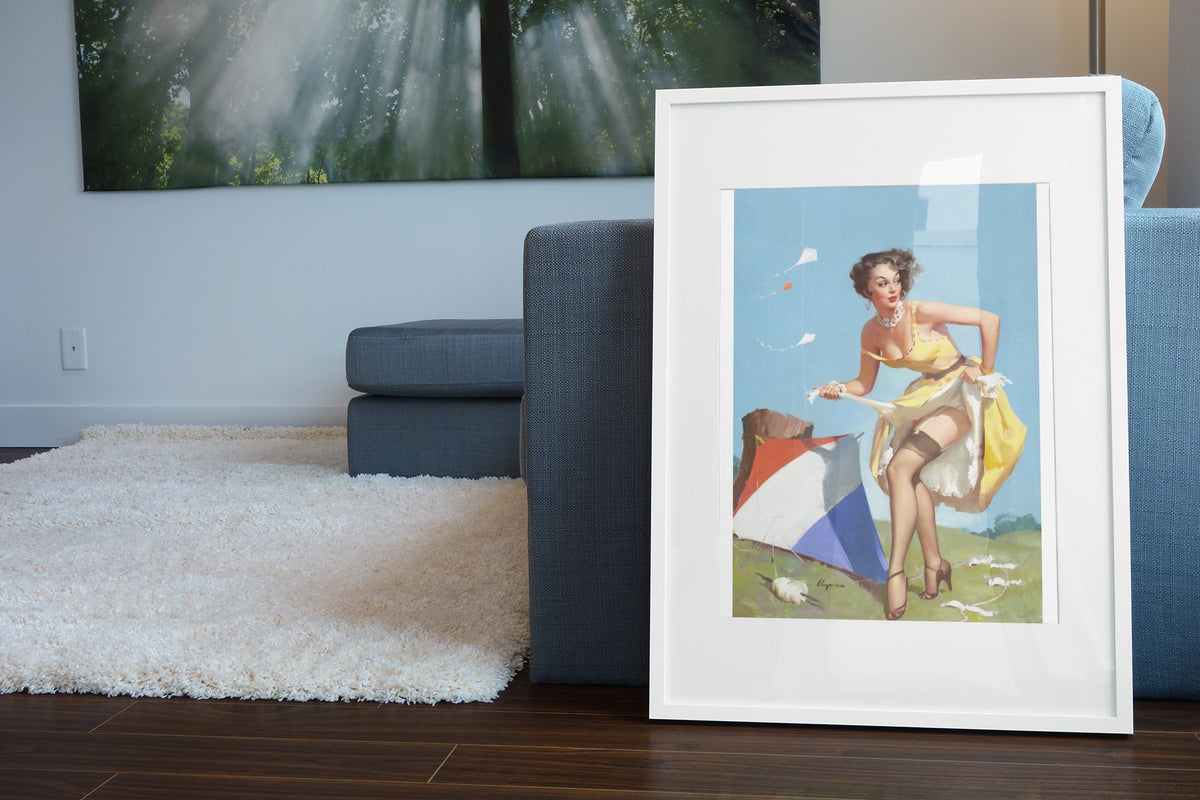 The Final Touch by Gil Elvgren, pin-up poster — living room wall