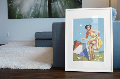 The Final Touch by Gil Elvgren, pin-up poster — living room wall