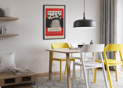 The Five Sullivan Brothers — They Did Their Part poster framed above a dining table