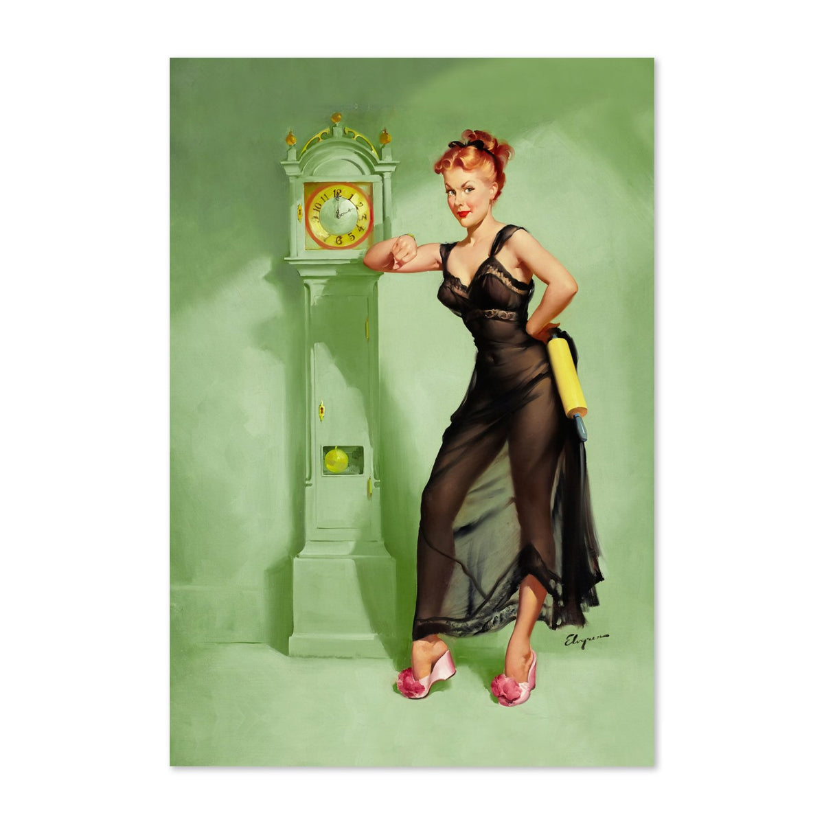 The Honeymoon's Over by Gil Elvgren, pin-up poster — framed print