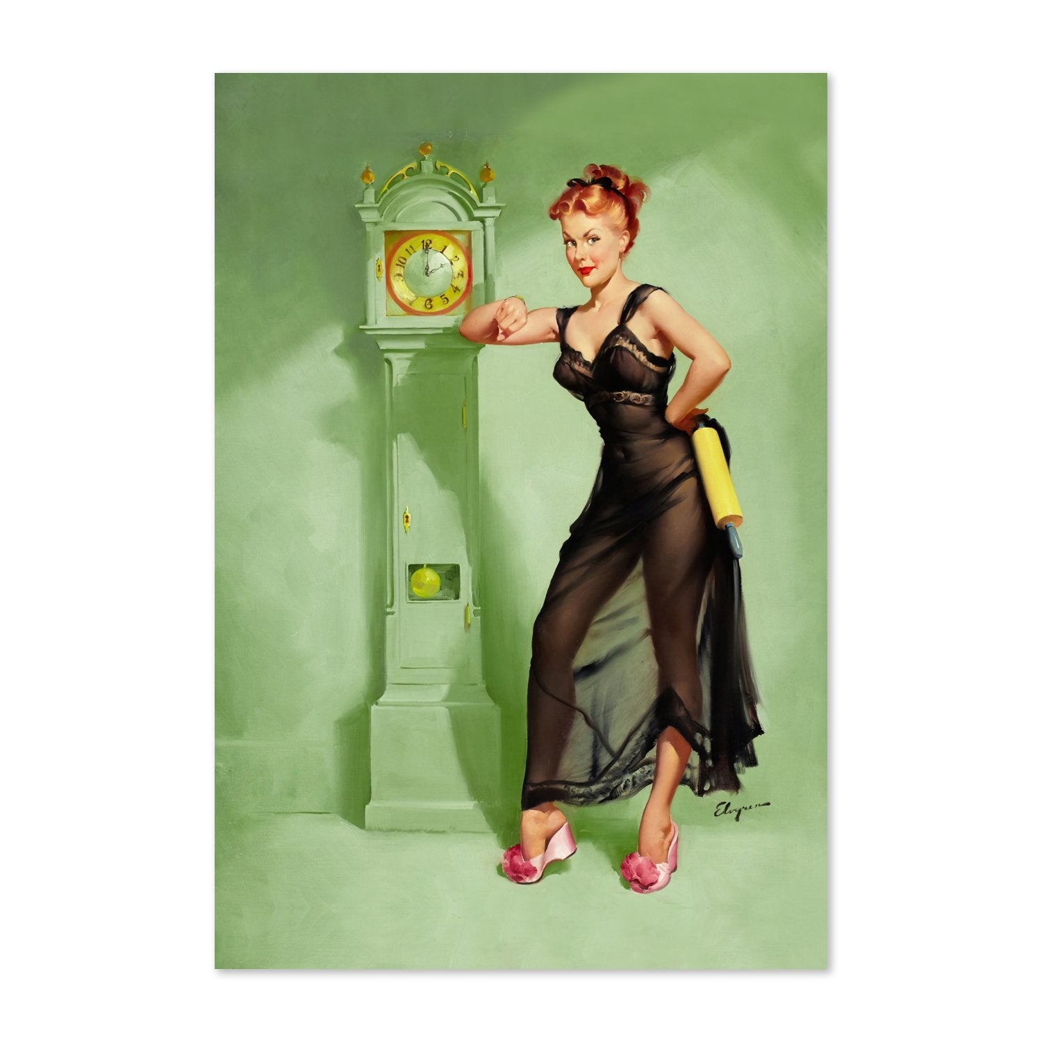 The Honeymoon's Over by Gil Elvgren, pin-up poster — framed print