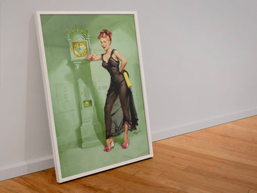 The Honeymoon's Over by Gil Elvgren, pin-up poster — leaning frame