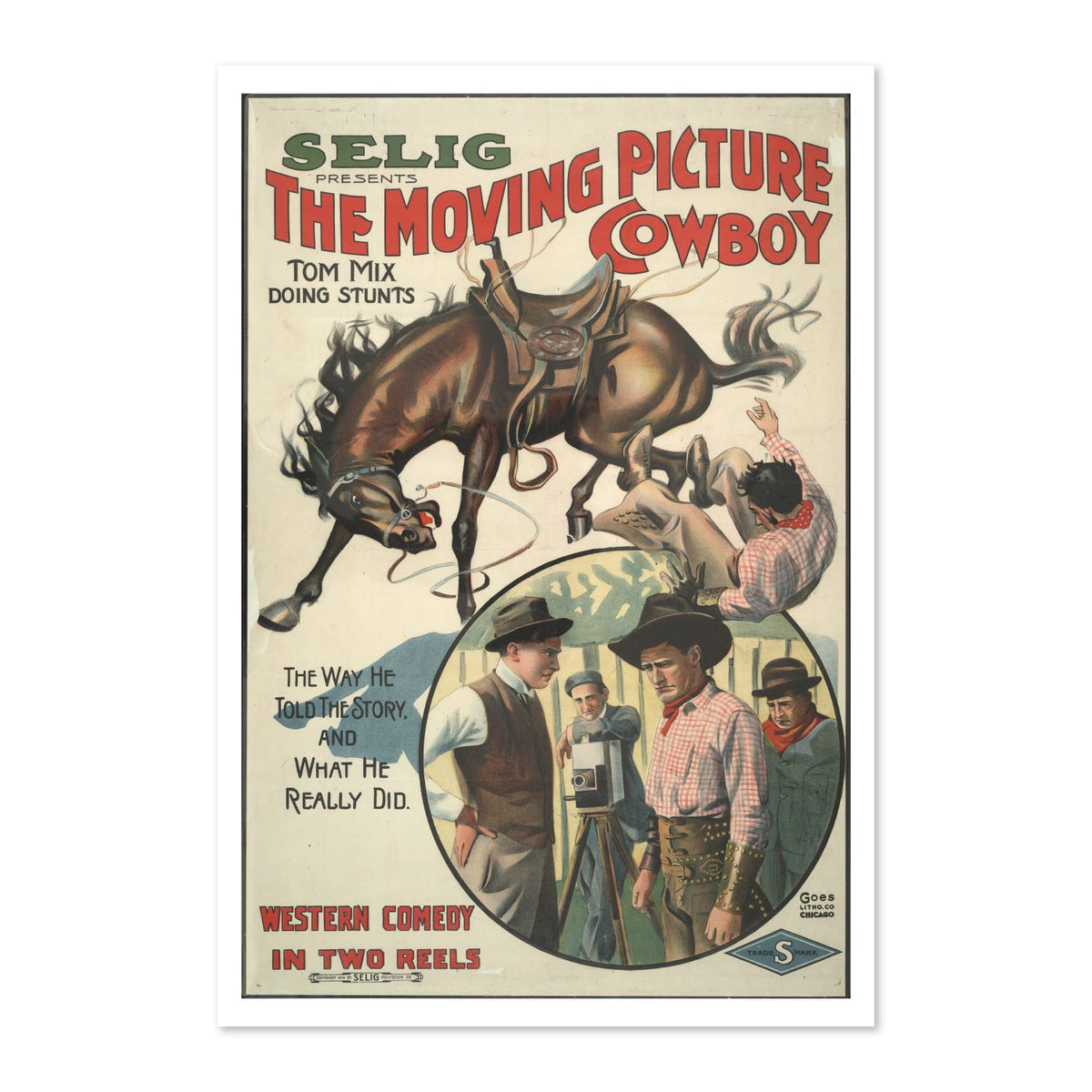 The Moving Picture Cowboy Tom Mix poster print