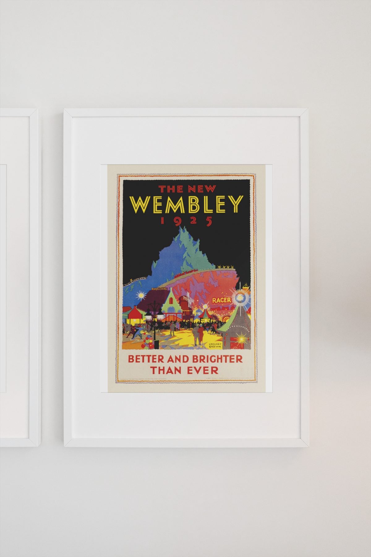 The New Wembley 1925 poster on a light wall