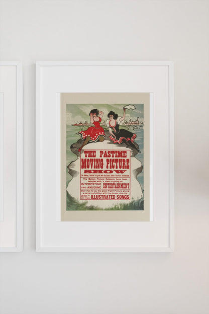 The Pastime Moving Picture Show poster on a light wall