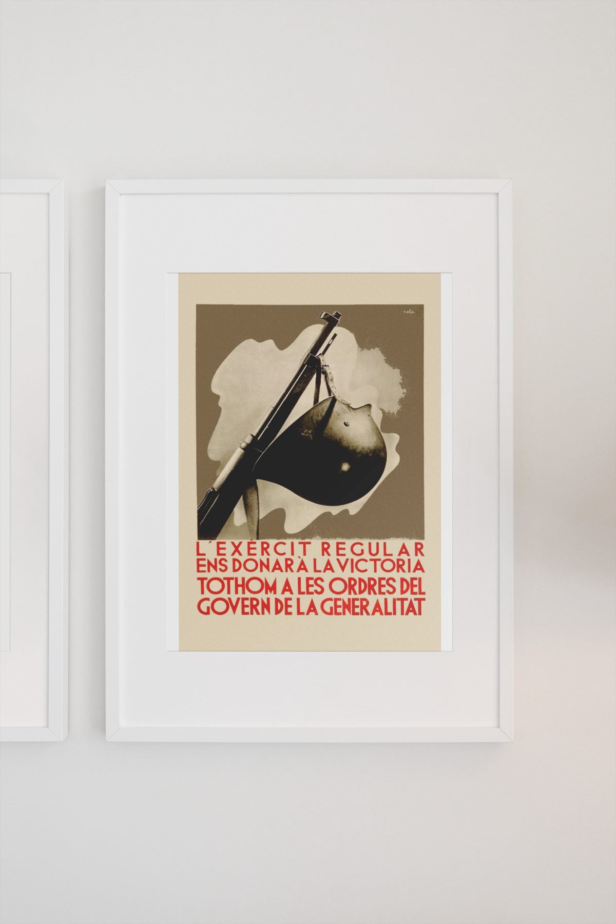 The Regular Army Will Give Us Victory poster on a light wall