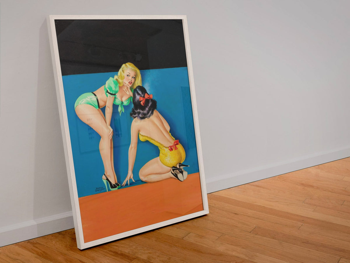 The Secret poster in a white frame leaning against a wall