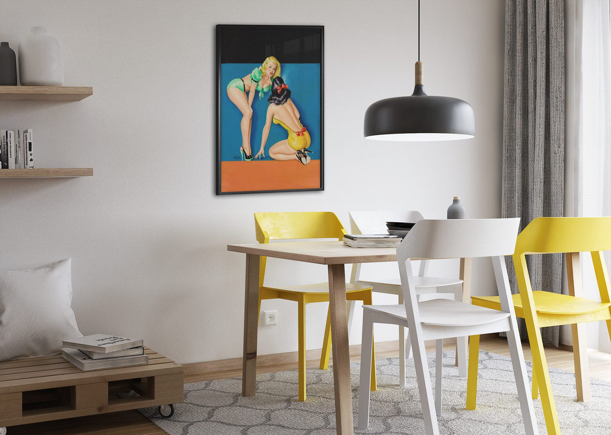 The Secret poster framed above a dining table