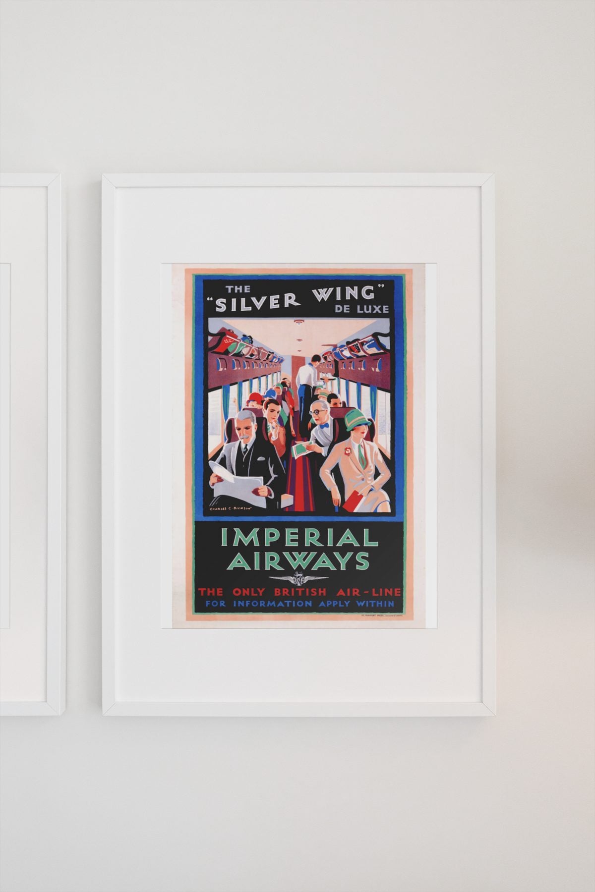 Silver Wing Imperial Airways poster on a light wall