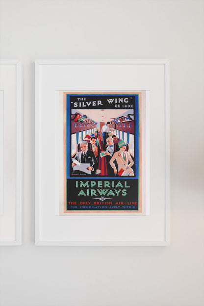Silver Wing Imperial Airways poster on a light wall