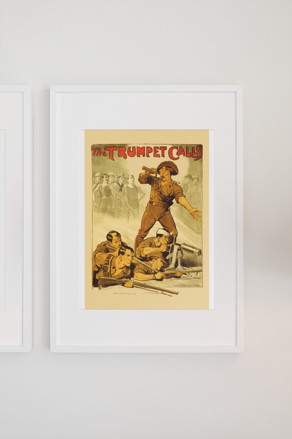 The Trumpet Calls — Australia poster on a light wall