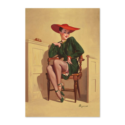 The Verdict Was WOW by Gil Elvgren, pin-up poster — framed print