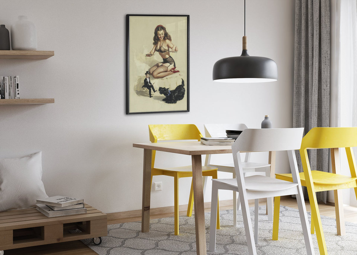 They're Easy to Handle by Gil Elvgren, pin-up poster — dining room