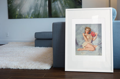 Thinking of You by Gil Elvgren, pin-up poster — living room wall